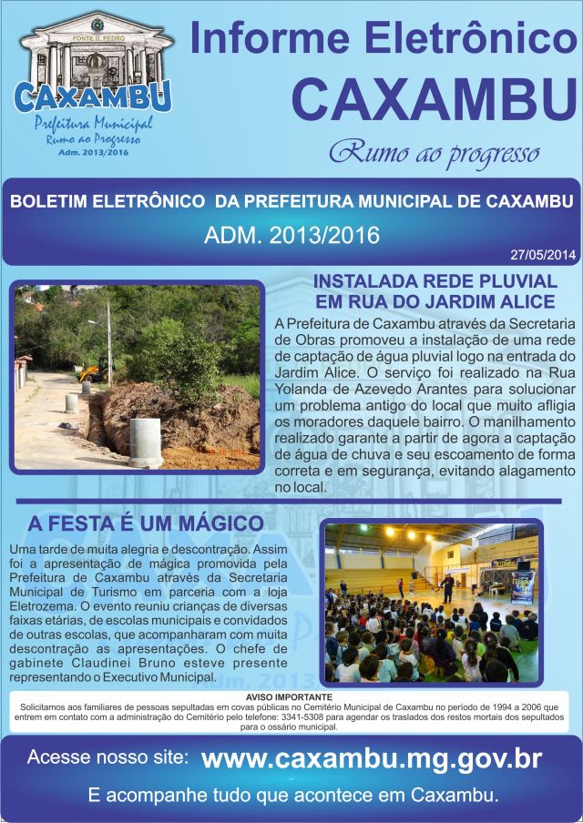 BOLETIM ELETRÔNICO 27 05 2014