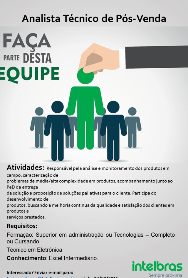 Vaga Analista tec  Pos venda